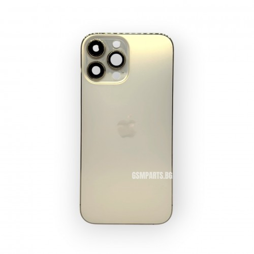 Оригинален Корпус за iPhone 13 Pro Max + лентов кабел бутони за включване и звук + NFC Модул за Безжично Зареждане - Gold/Златист - 2nd hand
