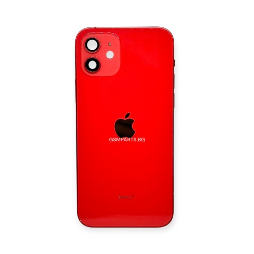 Оригинален Корпус за iPhone 12 + лентов кабел бутони за включване и звук + NFC Модул за Безжично Зареждане - Red/Червен - 2nd hand