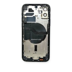 Оригинален Корпус за iPhone 12 + лентов кабел бутони за включване и звук + NFC Модул за Безжично Зареждане - Black/Черен - 2nd hand