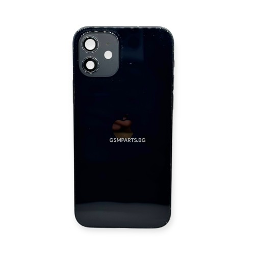 Оригинален Корпус за iPhone 12 + лентов кабел бутони за включване и звук + NFC Модул за Безжично Зареждане - Black/Черен - 2nd hand