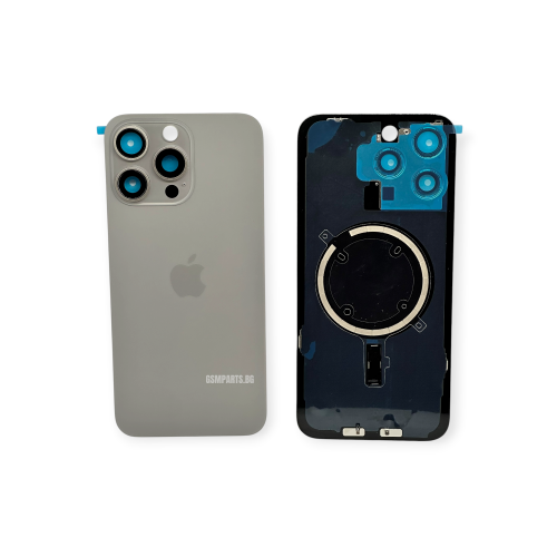 Оборудван Заден капак / Задно стъкло за iPhone 15 Pro Max - Gray/Сив