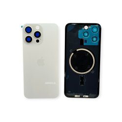 Оборудван Заден капак / Задно стъкло за iPhone 15 Pro Max - White/Бял