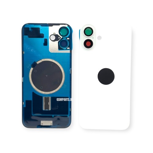 Оборудван Заден капак / Задно стъкло за iPhone 16 Plus - White/Бял